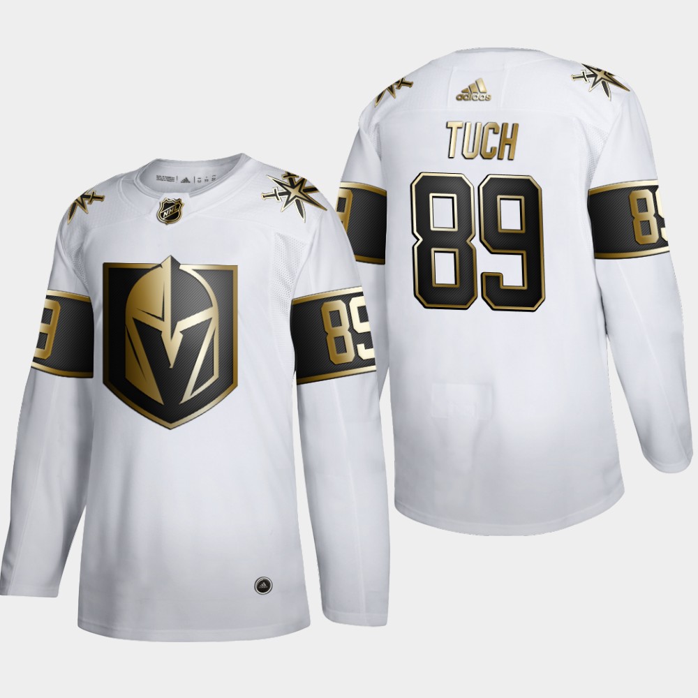 Men Vegas Golden Knights #89 Alex Tuch Adidas White Golden Edition Limited Stitched NHL Jersey